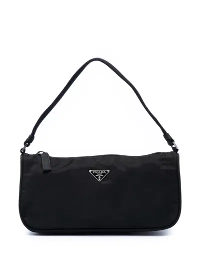 Pre-owned Prada 2000-2013 Tessuto Pochette Shoulder Bag In Black