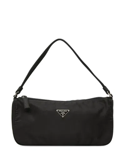 Pre-owned Prada 2000-2013 Tessuto Pochette Shoulder Bag In Black