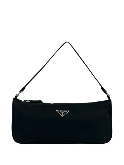 Pre-owned Prada 2000-2013 Tessuto Pochette Shoulder Bag In Black