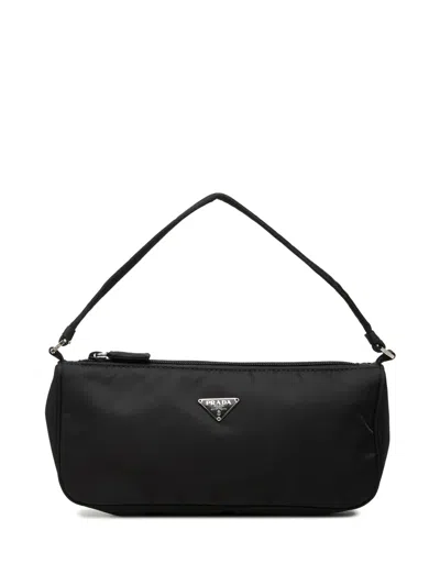 Pre-owned Prada 2000-2013 Tessuto Pochette Shoulder Bag In Black
