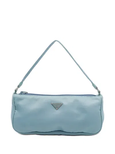 Pre-owned Prada 2000-2013 Tessuto Pochette Shoulder Bag In Blue