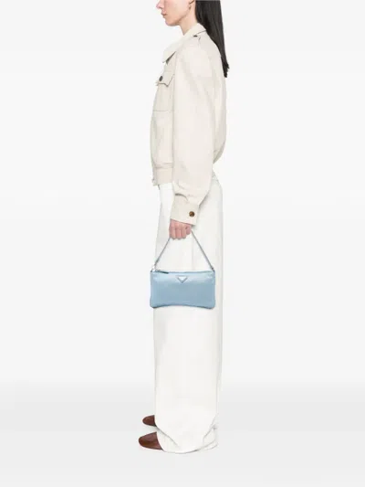 Pre-owned Prada 2000-2013 Tessuto Pochette Shoulder Bag In Blue