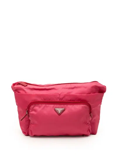 Pre-owned Prada 2000-2013 Tessuto Pouch In Pink