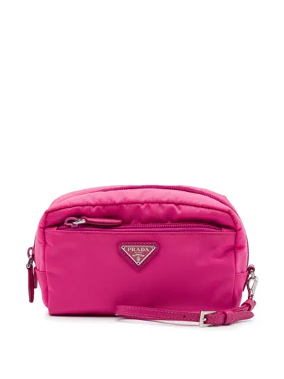 Pre-owned Prada 2000-2013 Tessuto Pouch In Pink