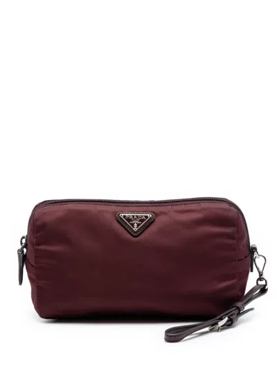 Pre-owned Prada 2000-2013 Tessuto Pouch In Red