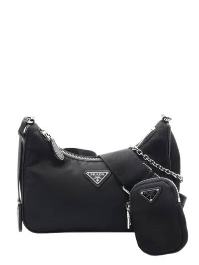 Pre-owned Prada 2000-2013 Tessuto Re Edition 2005 Satchel In Black