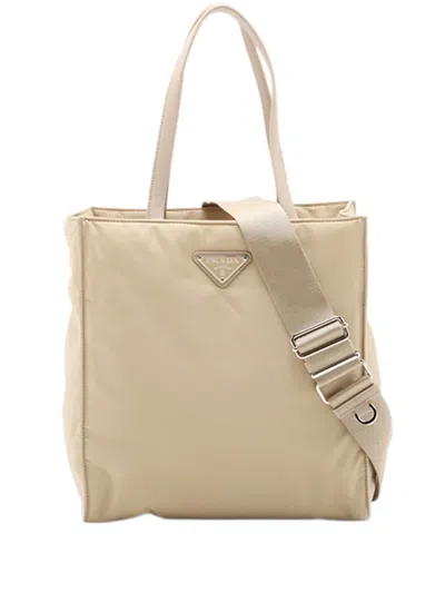 Pre-owned Prada 2000-2013 Tessuto Satchel In Neutrals