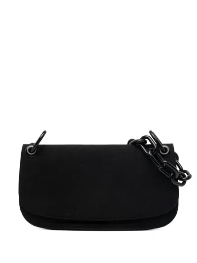 Pre-owned Prada 2000-2013 Tessuto Swing Chain Shoulder Bag In Black