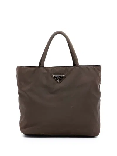 Pre-owned Prada 2000-2013 Tessuto Tote Bag In Brown