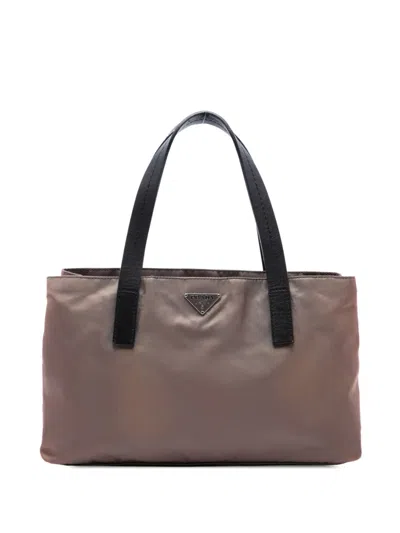 Pre-owned Prada 2000-2013 Tessuto Tote Bag In Brown