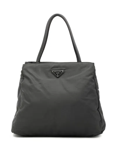 Pre-owned Prada 2000-2013 Tessuto Tote Bag In Gray