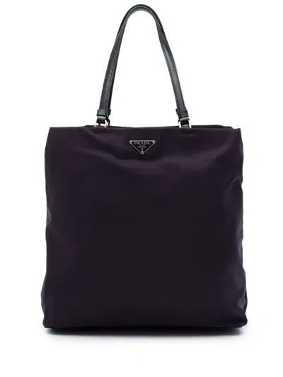 Pre-owned Prada 2000-2013 Tessuto Tote Bag In Purple