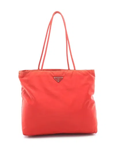 Pre-owned Prada 2000-2013 Tessuto Tote Bag In Red