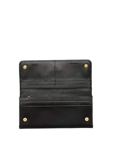 Pre-owned Prada 2000-2013 Tessuto Wallet Long Wallets In 黑色