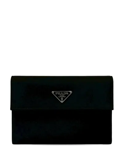 Pre-owned Prada 2000-2013 Tessuto Wallet Small Wallets In Black
