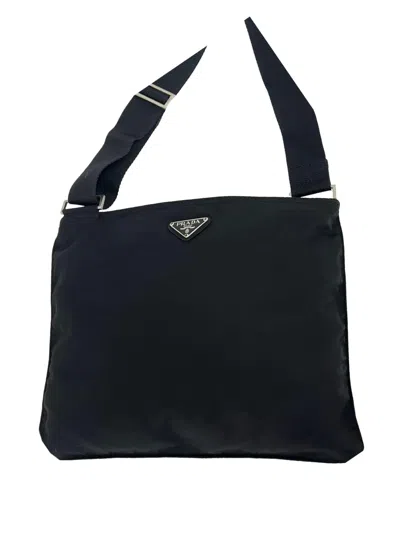Pre-owned Prada 2000-2013 Tessuto Zip Top Crossbody Bag In Black