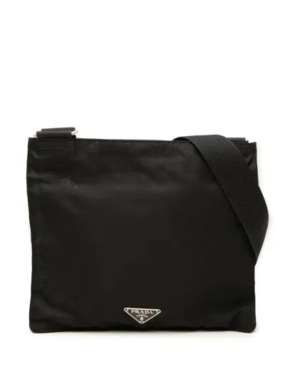 Pre-owned Prada 2000-2013 Tessuto Zip Top Crossbody Bag In Black