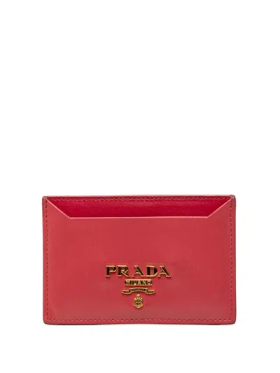 Pre-owned Prada 2000-2013 Vitello Move Card Holder In Pink