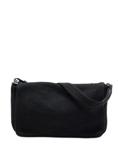 Pre-owned Prada 2000-2013 Wool Shoulder Bag In Black