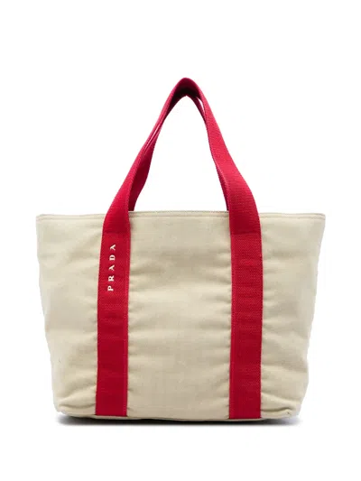 Pre-owned Prada 2000-2020 Canvas Sport Tote Bag In Brown