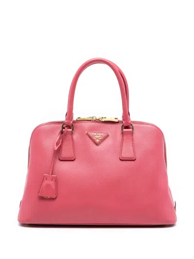 Pre-owned Prada 2000-2025 Medium Saffiano Lux Promenade Satchel In Pink