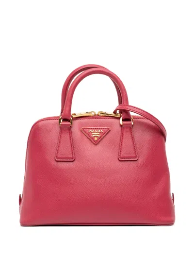 Pre-owned Prada 2000-2025 Small Saffiano Lux Promenade Satchel In Pink