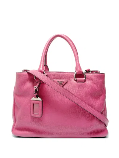 Pre-owned Prada 2000-2025 Triangle Logo Shoulder Bag In Pink