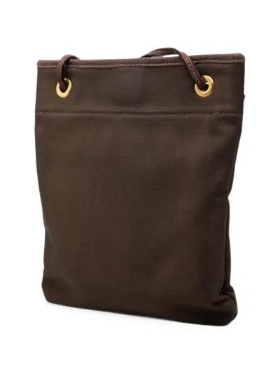Pre-owned Prada 2000-2026 Canvas Canapa Logo Crossbody Bag In Brown