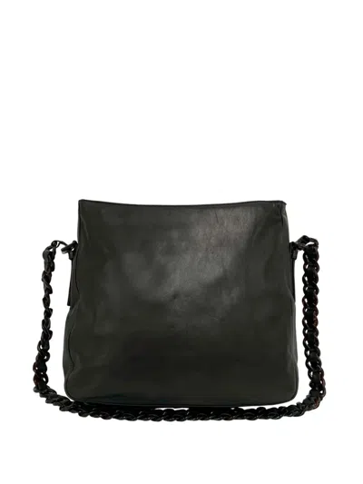 Pre-owned Prada 2000-2026 Leather Chain Shoulder Bag In Brown
