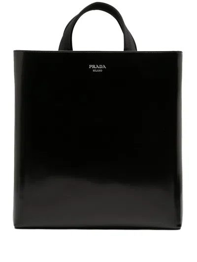 Pre-owned Prada 2000-2026 Spazzolato Tote Bag In Black