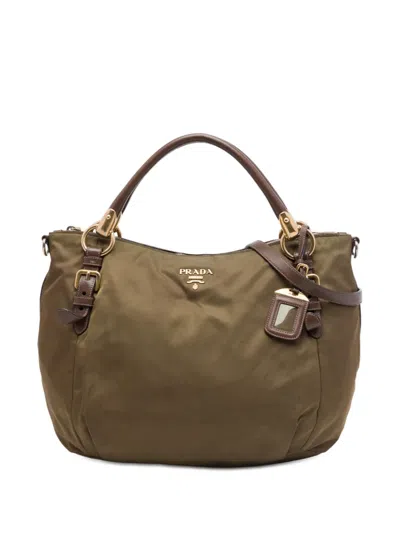 Pre-owned Prada 2000-2026 Tessuto Satchel In Brown