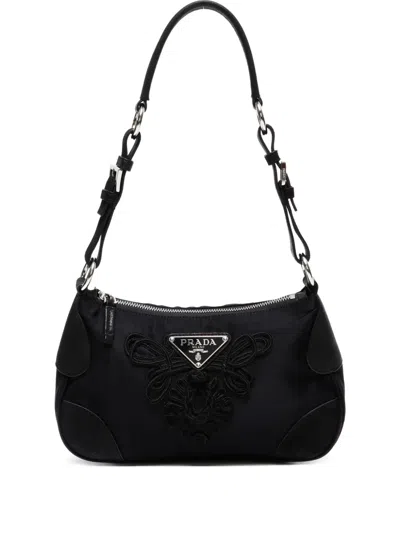 Pre-owned Prada 2000s-2020s Triangle-logo Shoulder Bag In Black