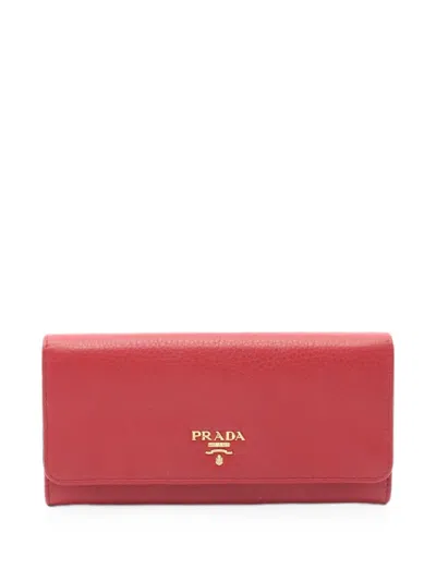 Pre-owned Prada 2000s Bi-fold Wallet In Red