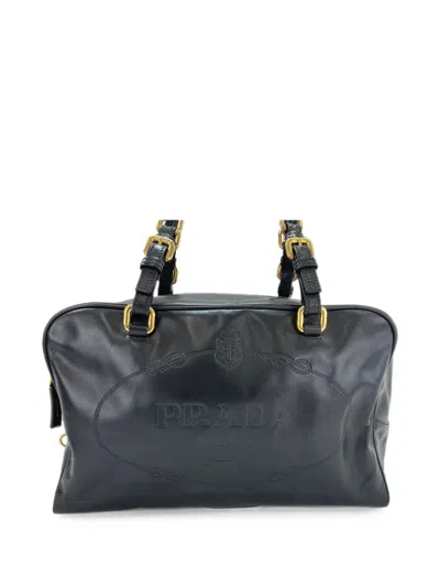 Pre-owned Prada 2000s Boston Tote Bag In Black