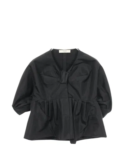 Pre-owned Prada 2000s Bow-detail Blouse In Black