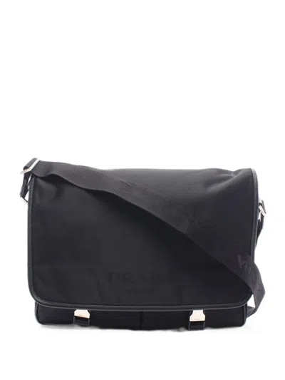 Pre-owned Prada 2000s Buckled Messenger Bag In ブラック