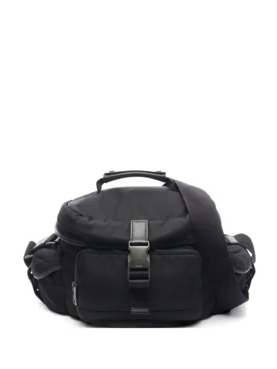 Pre-owned Prada 2000s Buckle-fastening Camera Bag In Black