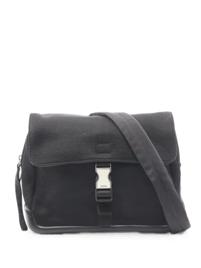 Pre-owned Prada 2000s Buckle-fastening Shoulder Bag In ブラック