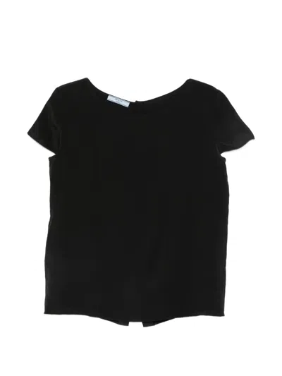 Pre-owned Prada 2000s Button-back Blouse In Black
