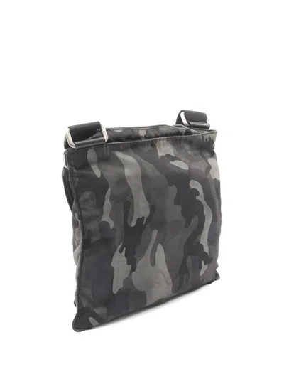Pre-owned Prada 2000s Camouflage Logo-plate Shoulder Bag In Gray