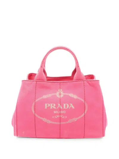Pre-owned Prada 2000s Canapa Tote Bag In Pink