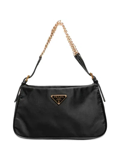 Pre-owned Prada 2000s Chain-detail Shoulder Bag In Black