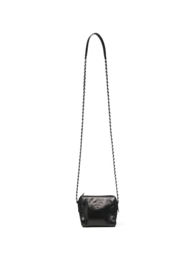 Pre-owned Prada 2000s Chain-strap Crossbody Bag In Black