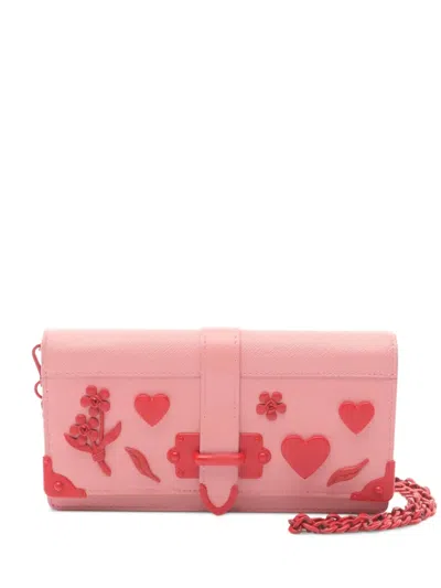 Pre-owned Prada 2000s City Heart Appliqué Clutch Bag