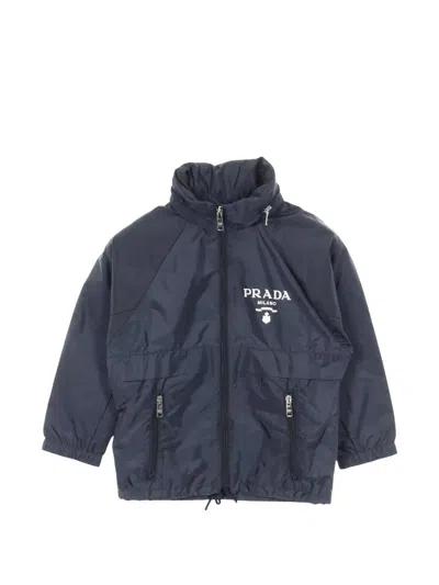 Pre-owned Prada 2000s Concealed-hood Jacket In Blue