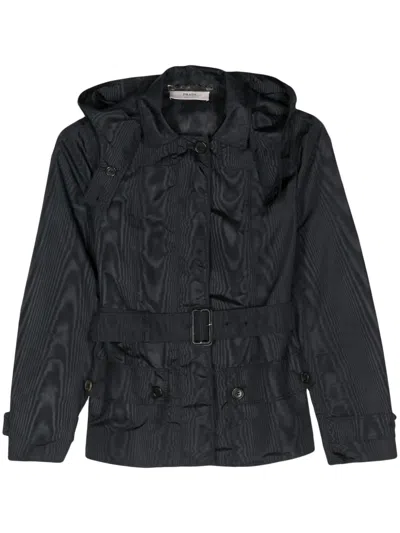 Pre-owned Prada 2000s Detachable Hood Jacket In Blue