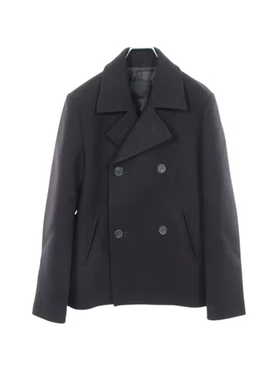 Pre-owned Prada 2000s Double-breasted Pea Coat In Black