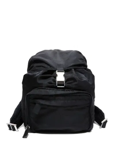 Pre-owned Prada 2000s Drawstring Backpack In Black
