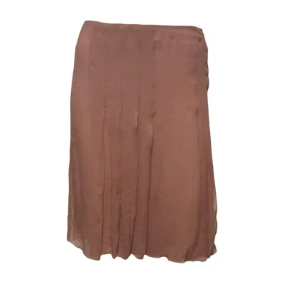 Pre-owned Prada 2000s Dusty Rose Panelled Crinkle Midi Skirt In Red