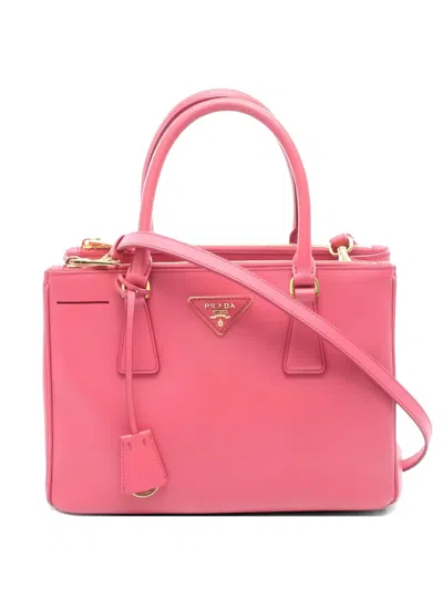 Pre-owned Prada 2000s Galleria Leather Tote Bag In Pink